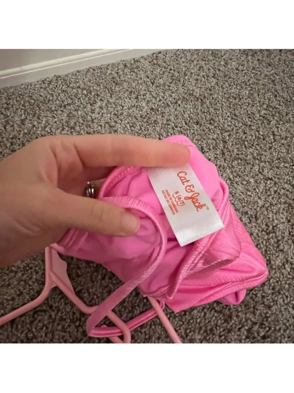 Pink Ribbed One-Piece Swimsuit with Cutout 6/7 - Picture 2 of 6
